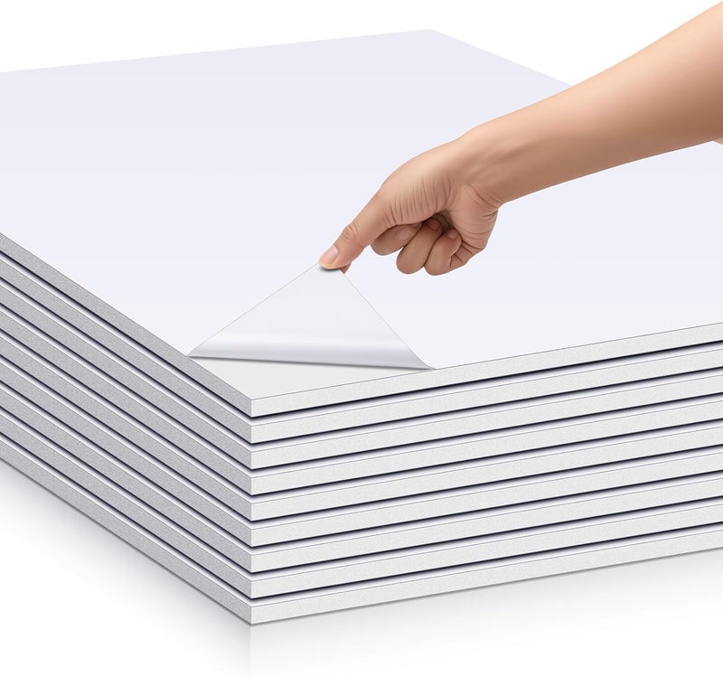 Pushglossy 25 Sheets Self Adhesive Foam Board 22 x 28 x 3/16" White Self-Adhesive Tack Foam Boards Large Free Mounting Poster for Crafts Presentation Vision Board Signboard and Party Decorations - Image 1